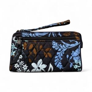 NWT VERA BRADLEY RETIRED Java Floral Print Front Zip Wristlet